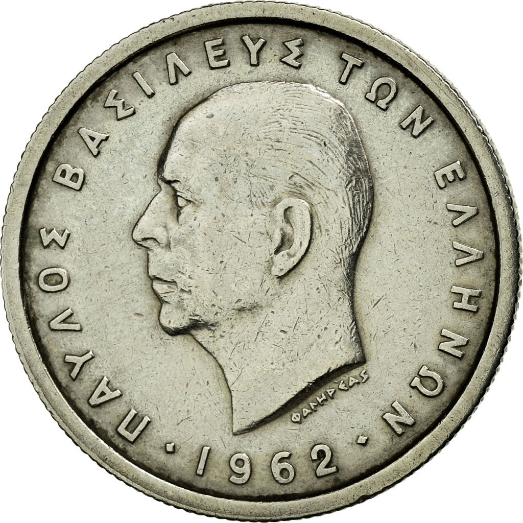 Coin, Greece, Paul I, Drachma, 1962, EF(40-45), Copper-nickel, KM:81