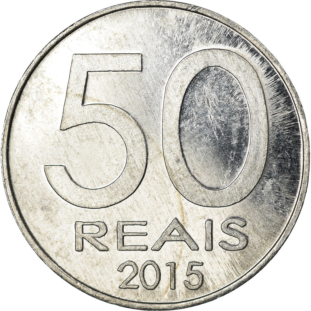 Coin, CABINDA, 50 Reais, 2015, MS(63), Aluminum