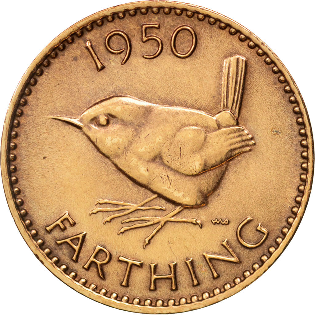 Great Britain, George VI, Farthing, 1950, AU(50-53), Bronze, KM:867