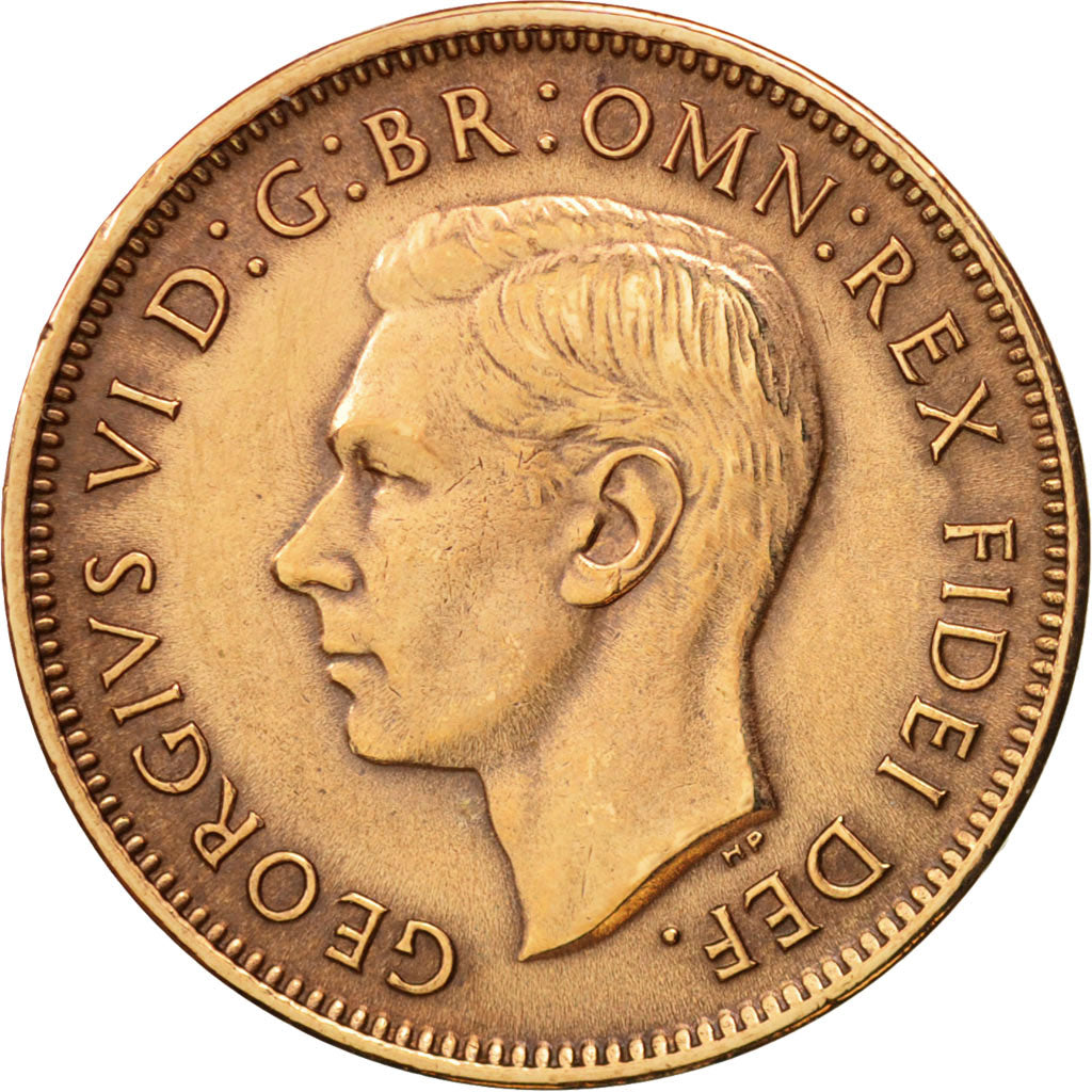 Great Britain, George VI, Farthing, 1950, AU(50-53), Bronze, KM:867
