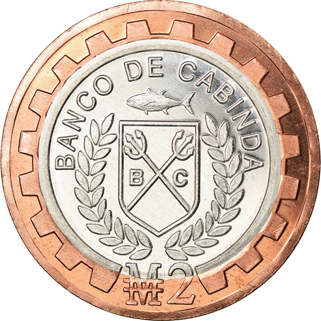 Coin, CABINDA, 2 Macutas, 2019, MS(63), Bi-Metallic
