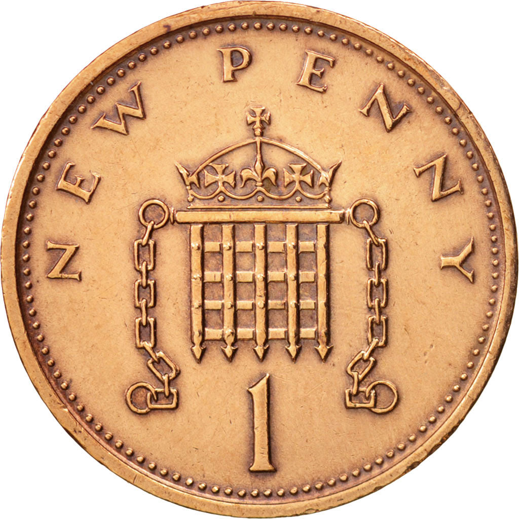 Great Britain, Elizabeth II, New Penny, 1973, AU(50-53), Bronze, KM:915