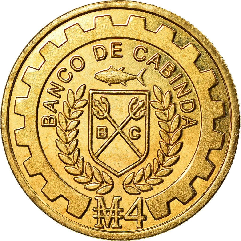 Moneda, CABINDA, 4 macutas, 2019, SC, Latón
