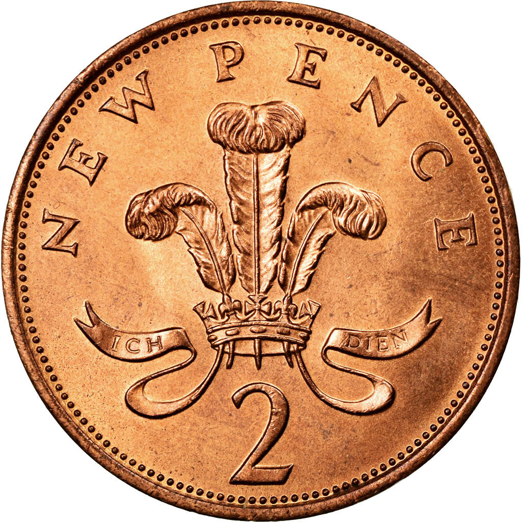 Coin, Great Britain, Elizabeth II, 2 New Pence, 1980, AU(55-58), Bronze, KM:916