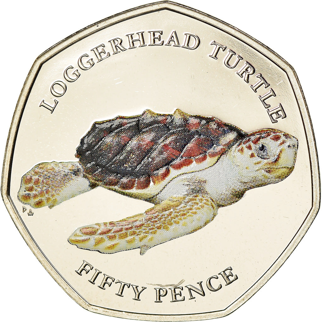 Coin, British Indian Ocean, 50 Pence, 2019, Tortues - Tortue Caouanne