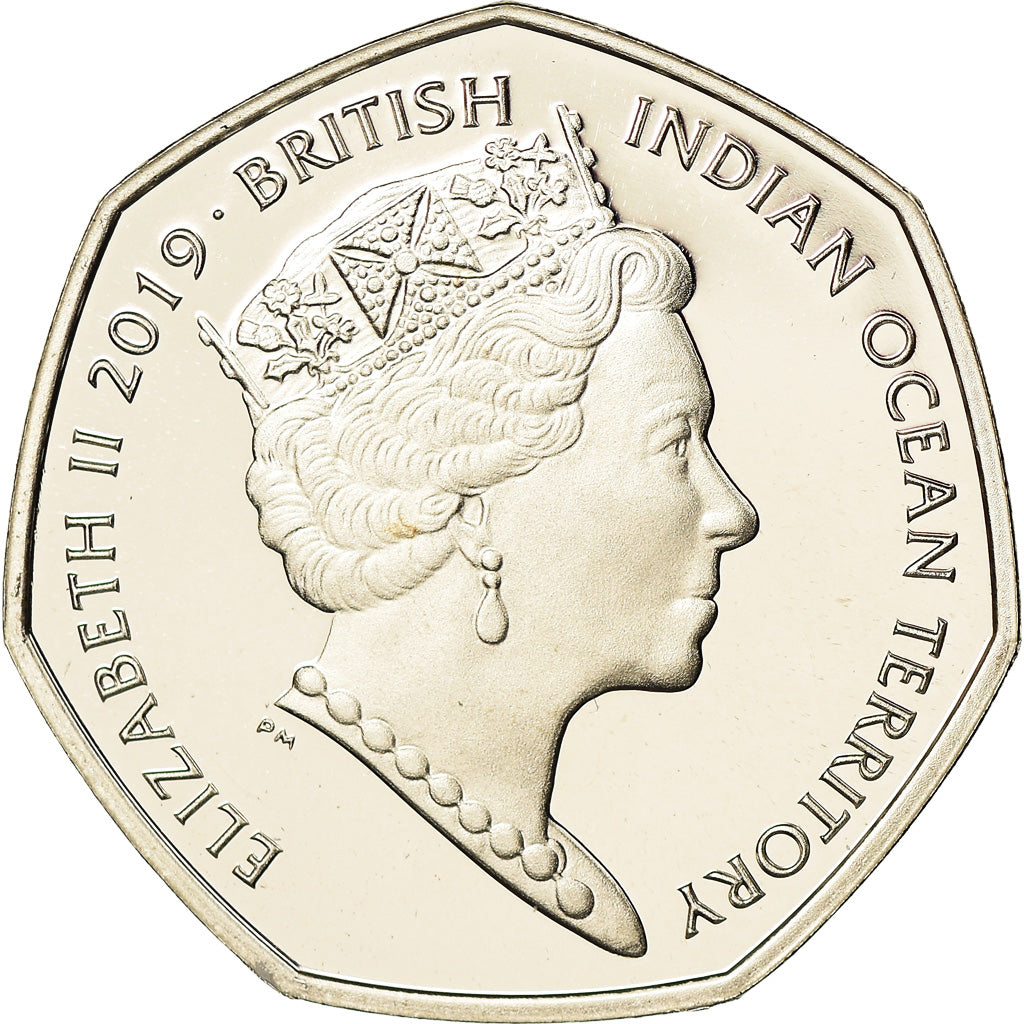 Monnaie, Océan Indien Britannique, 50 Pence, 2019, Tortues - Tortue Caouanne