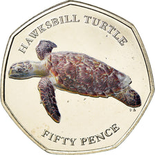 Coin, British Indian Ocean, 50 Pence, 2019, Tortues - Tortue imbriquée