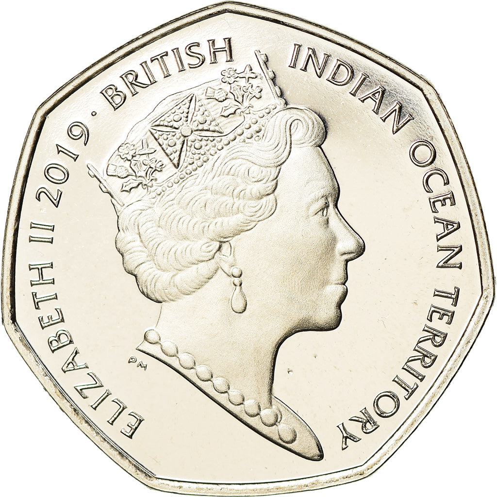 Coin, British Indian Ocean, 50 Pence, 2019, Tortues - Tortue imbriquée