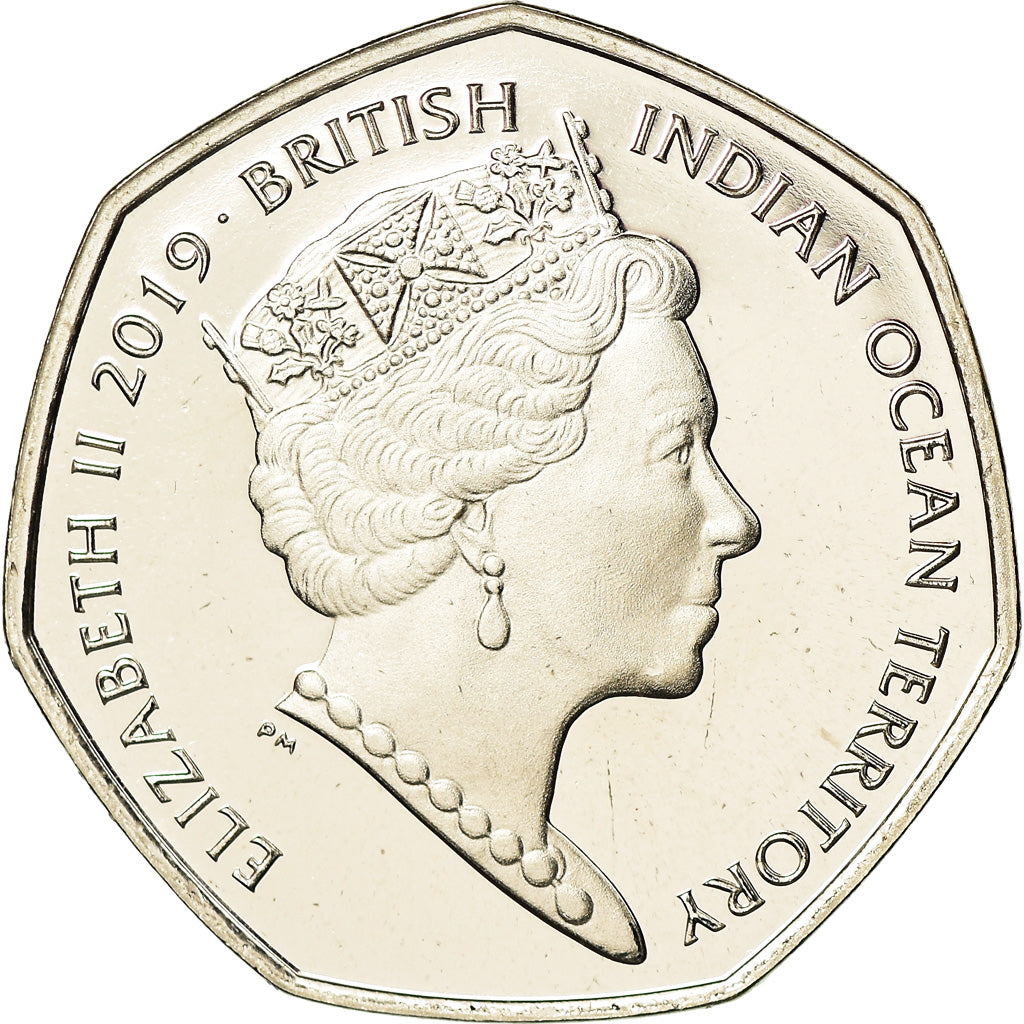 Coin, British Indian Ocean, 50 Pence, 2019, Tortues - Tortue imbriquée
