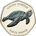 Moneda, British Indian Ocean, 50 Pence, 2019, Tortues - Tortue verte, FDC