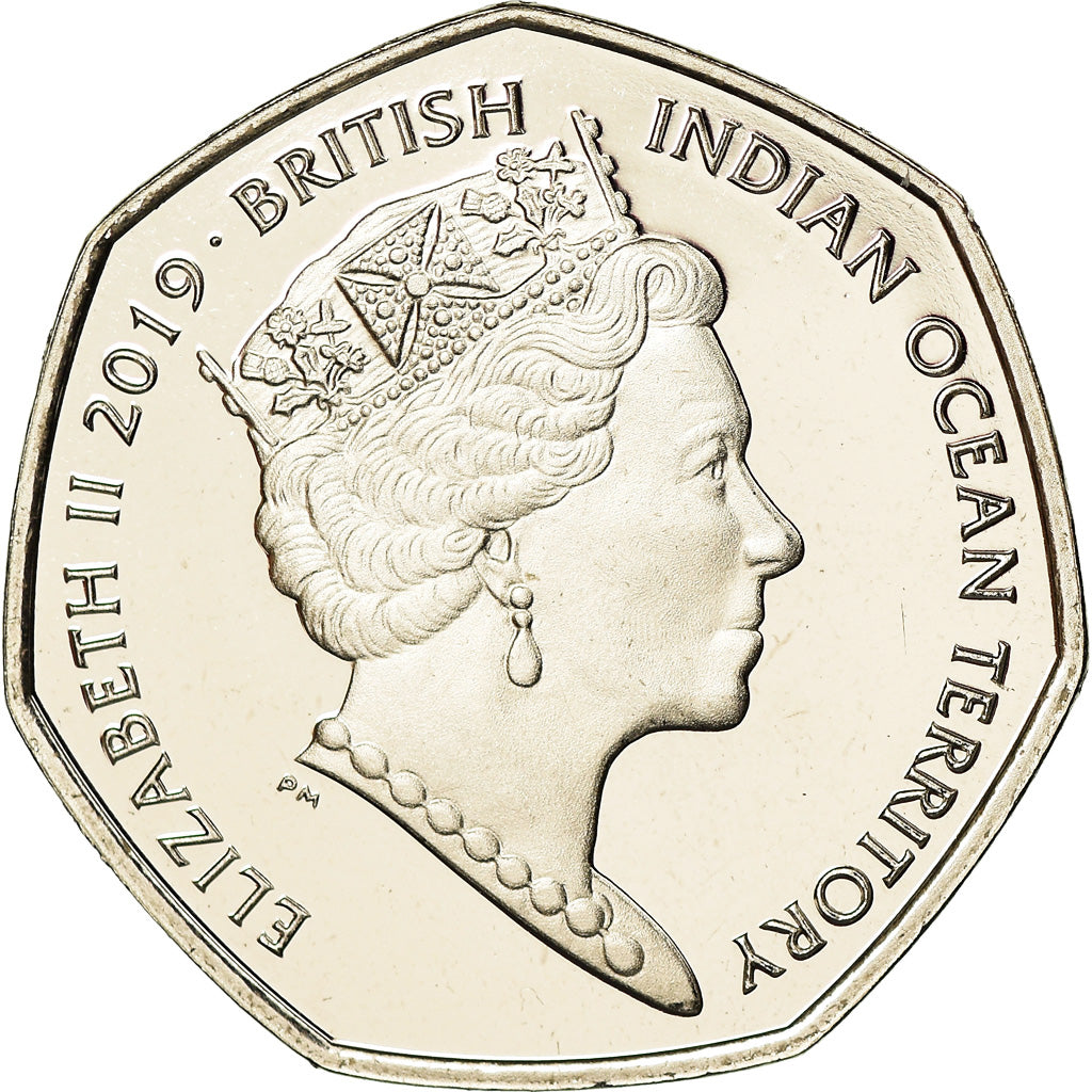 Coin, British Indian Ocean, 50 Pence, 2019, Tortues - Tortue verte, MS(65-70)