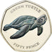Moeda, British Indian Ocean, 50 Pence, 2019, Tortues - Tortue verte, MS(65-70)