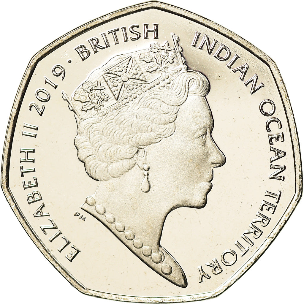 Coin, British Indian Ocean, 50 Pence, 2019, Tortues - Tortue olivâtre