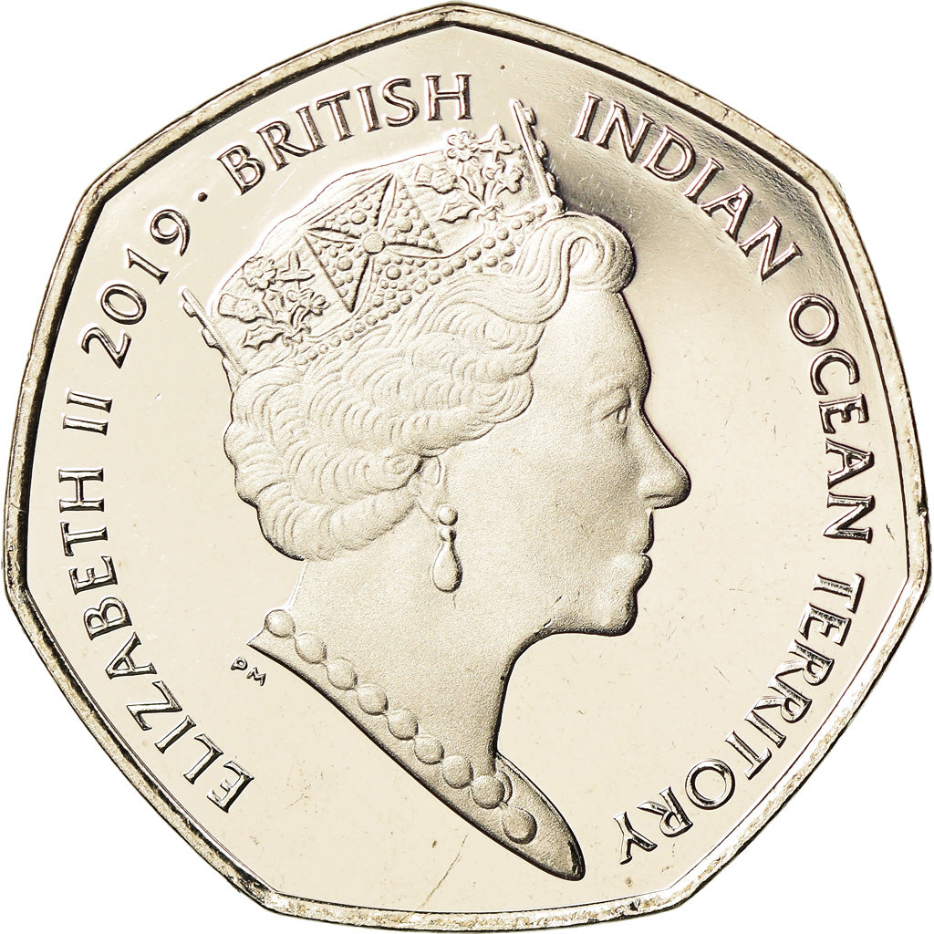 Moneta, British Indian Ocean, 50 Pence, 2019, Tortues - Tortue olivâtre, FDC