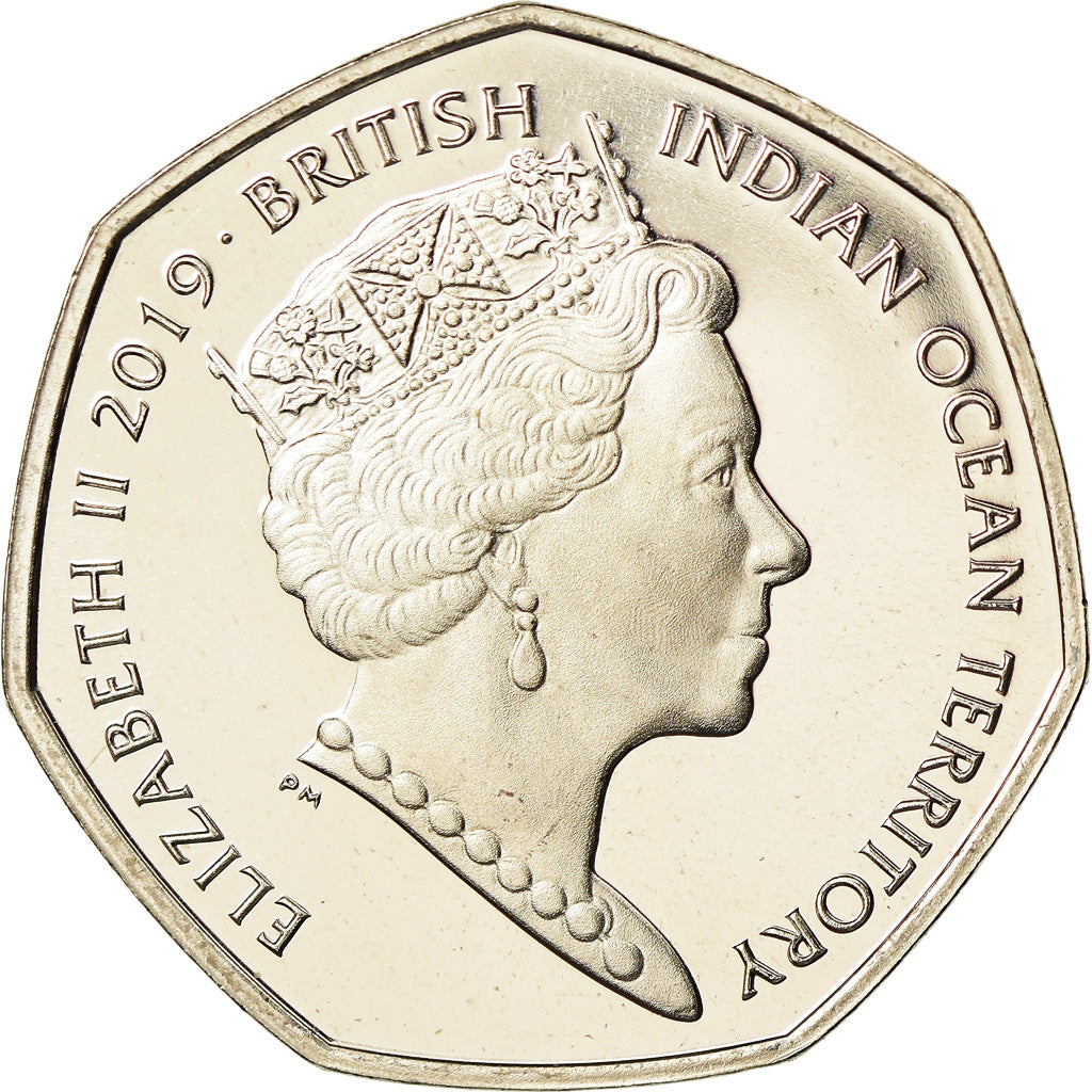 Moeda, British Indian Ocean, 50 Pence, 2018, Tortues - Tortue luth, MS(65-70)