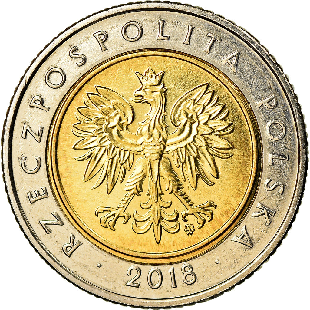 Coin, Poland, 5 Zlotych, 2018, Warsaw, Indépendance de la Pologne, MS(63)