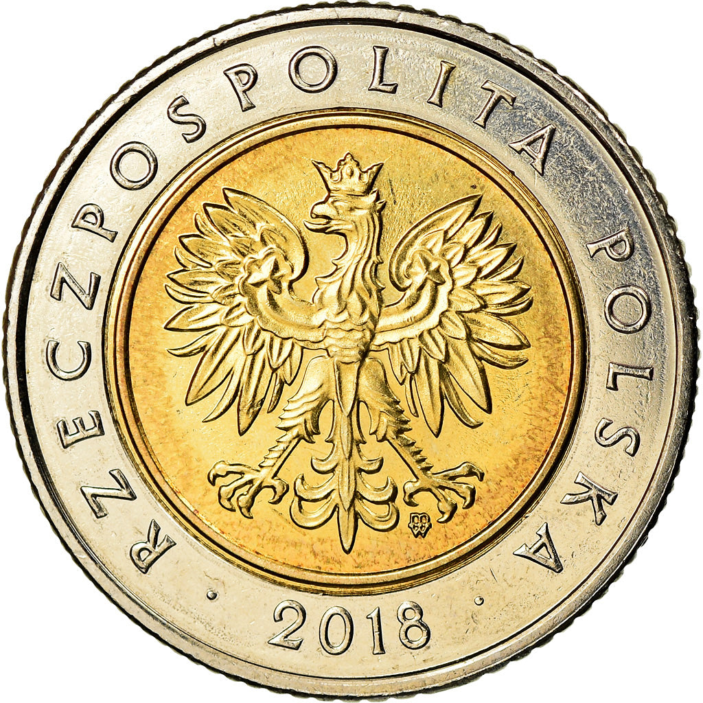 Moneta, Polska, 5 Zlotych, 2018, Warsaw, Indépendance de la Pologne, MS(63)