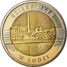 Coin, Poland, 5 Zlotych, 2016, Warsaw, Lodz, MS(63), Bi-Metallic