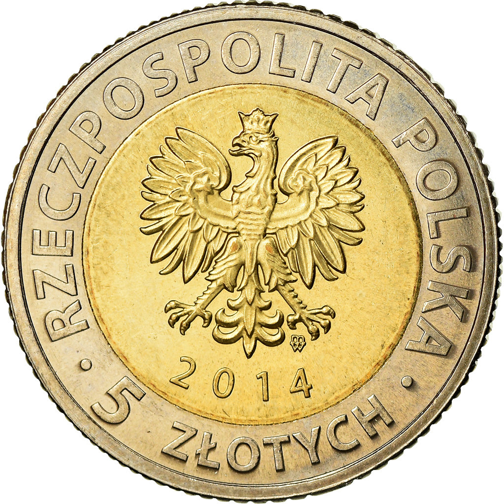 Moneta, Polonia, 5 Zlotych, 2014, Warsaw, 25 ans de Liberté, SPL, Bi-metallico