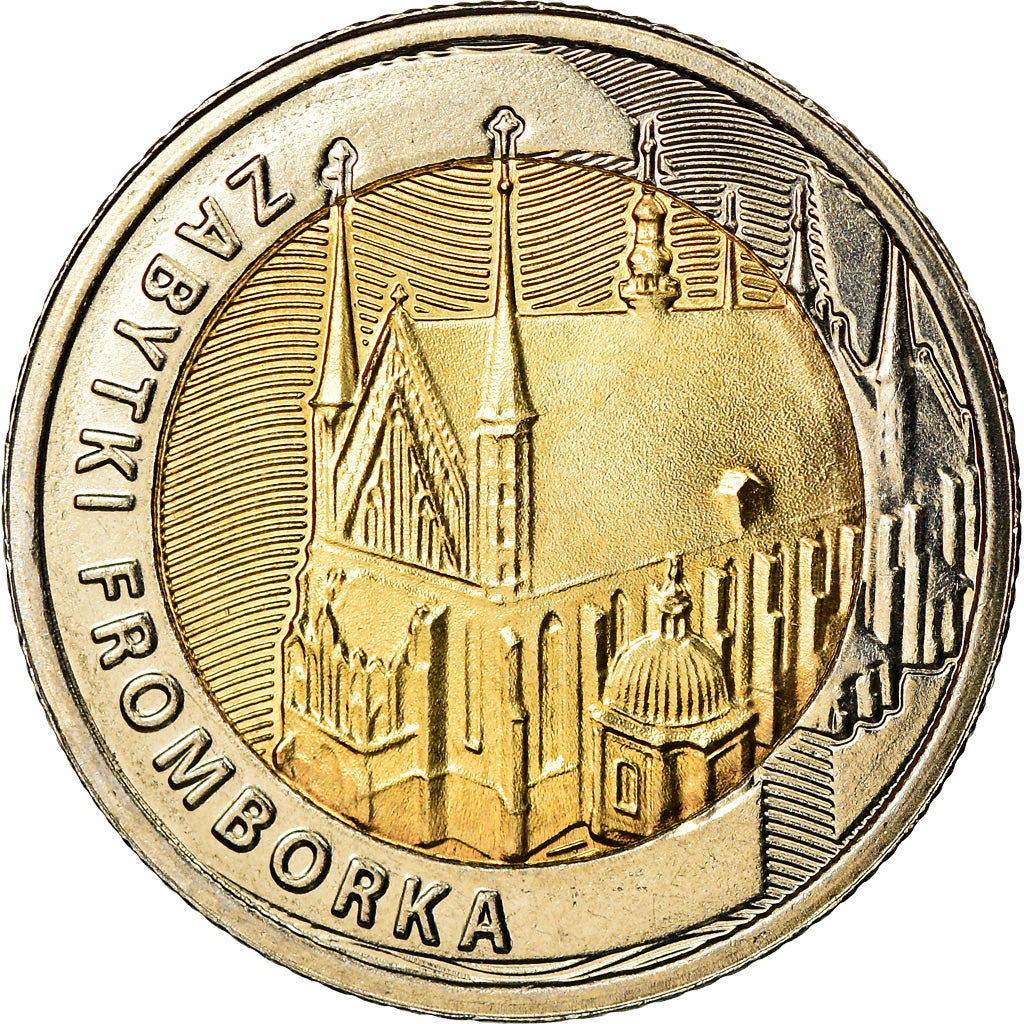 Moneta, Polonia, 5 Zlotych, 2019, Warsaw, Basilique de Frombork, SPL