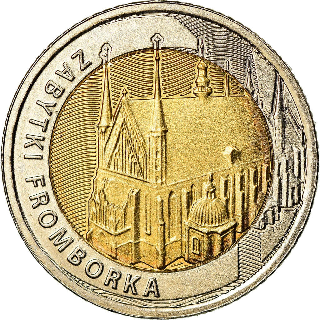 Coin, Poland, 5 Zlotych, 2019, Warsaw, Basilique de Frombork, MS(63)