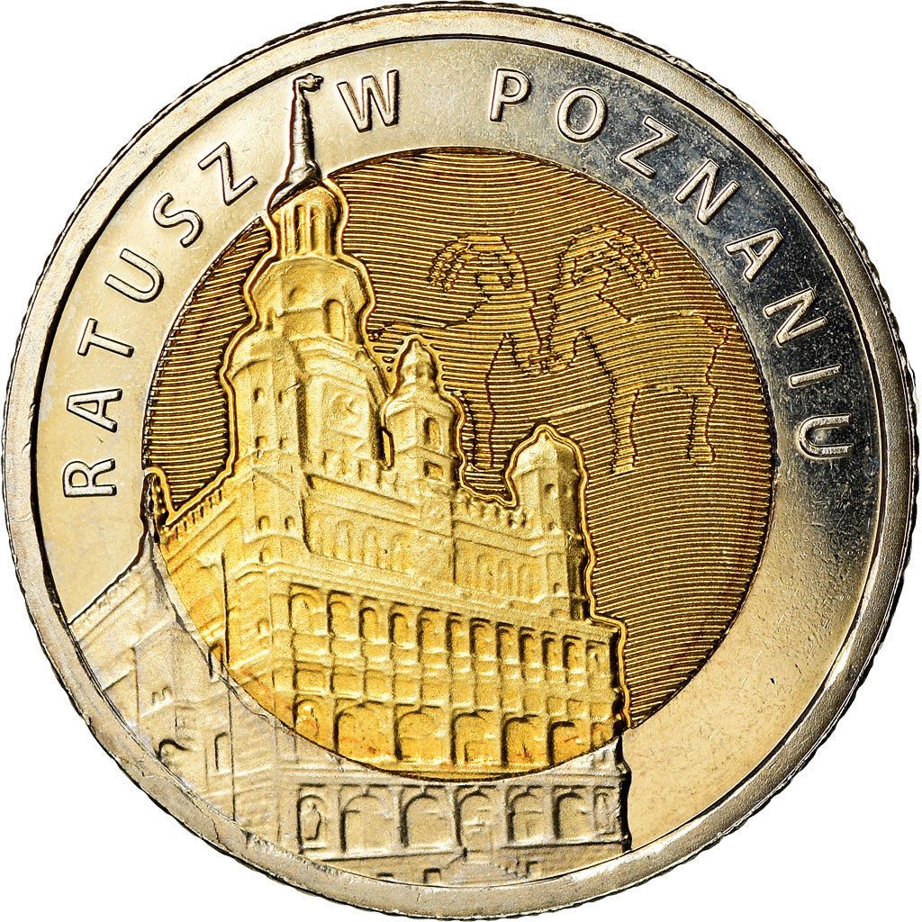 Coin, Poland, 5 Zlotych, 2015, Warsaw, Poznan, MS(63), Bi-Metallic