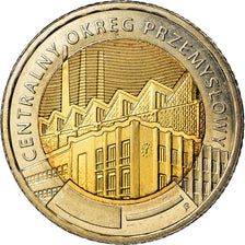 Coin, Poland, 5 Zlotych, 2017, Warsaw, Région industrielle, MS(63), Bi-Metallic