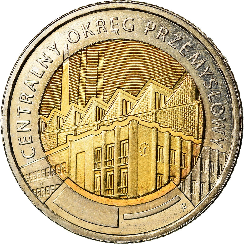 Coin, Poland, 5 Zlotych, 2017, Warsaw, Région industrielle, MS(63), Bi-Metallic