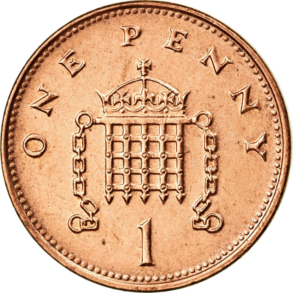 Coin, Great Britain, Elizabeth II, Penny, 1996, AU(50-53), Copper Plated Steel