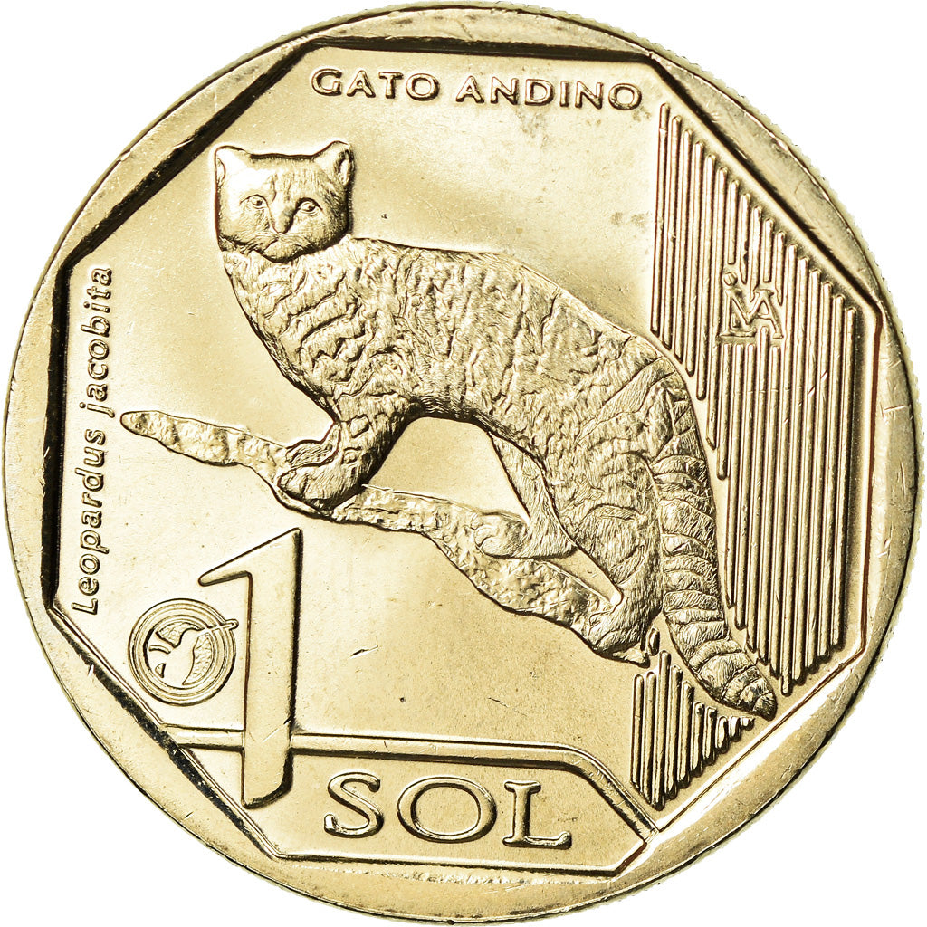 Moeda, Peru, Sol, 2019, Lima, Chat des Andes, MS(63), Níquel-Latão