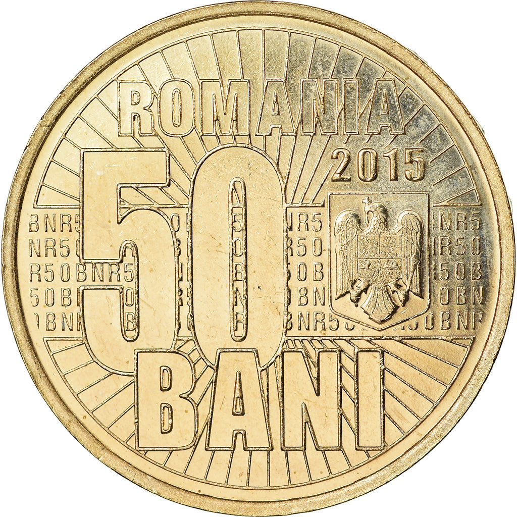 Moneda, Rumanía, 50 Bani, 2015, Nouveau Leu, SC, Níquel - latón