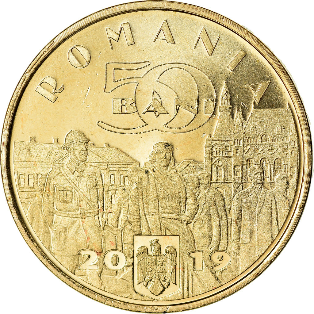 Coin, Romania, 50 Bani, 2019, Ferdinand 1er, MS(63), Nickel-brass