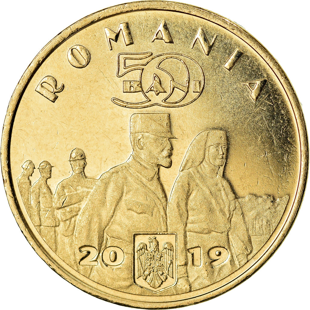 Coin, Romania, 50 Bani, 2019, Reine Maria, MS(63), Nickel-brass