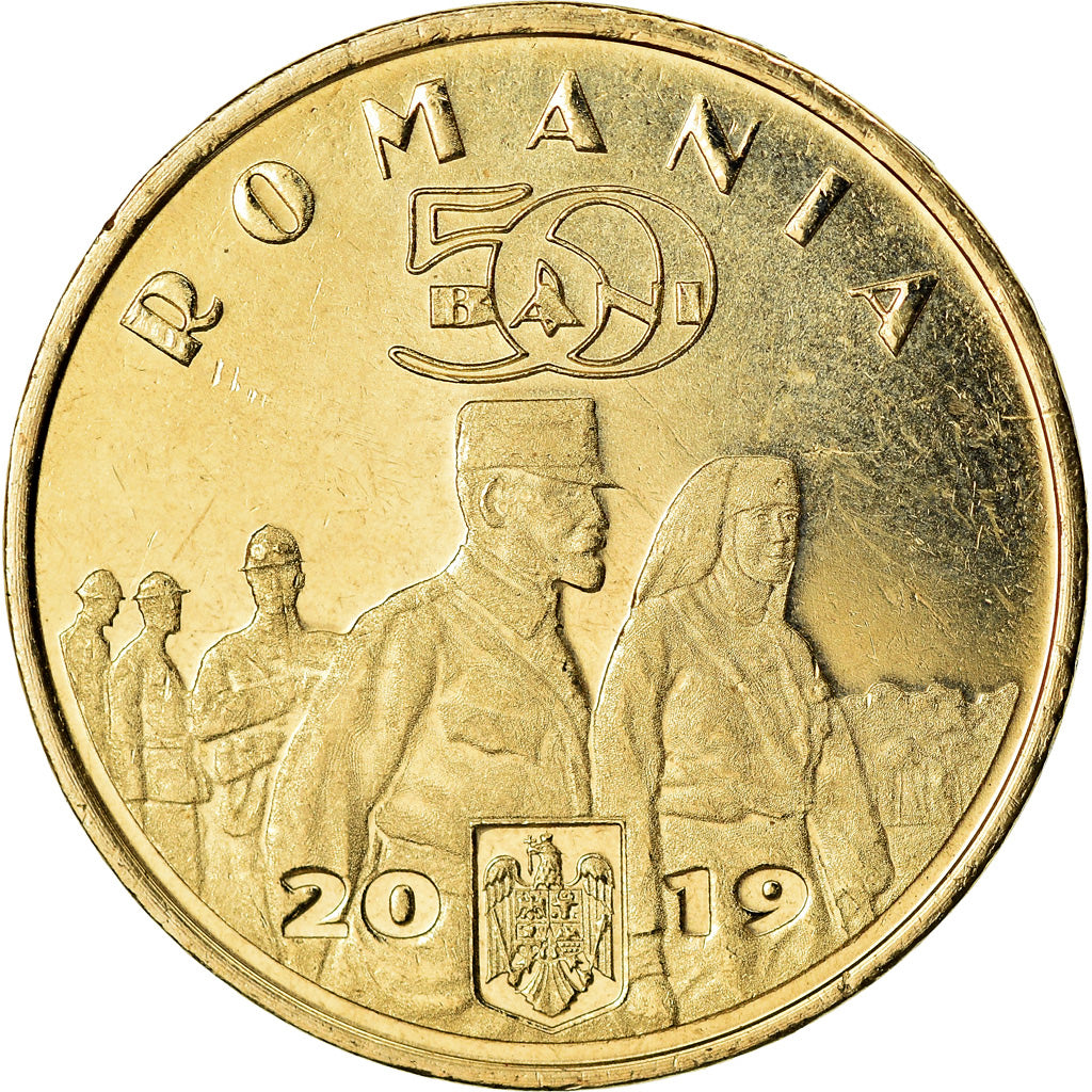 Coin, Romania, 50 Bani, 2019, Reine Maria, MS(63), Nickel-brass