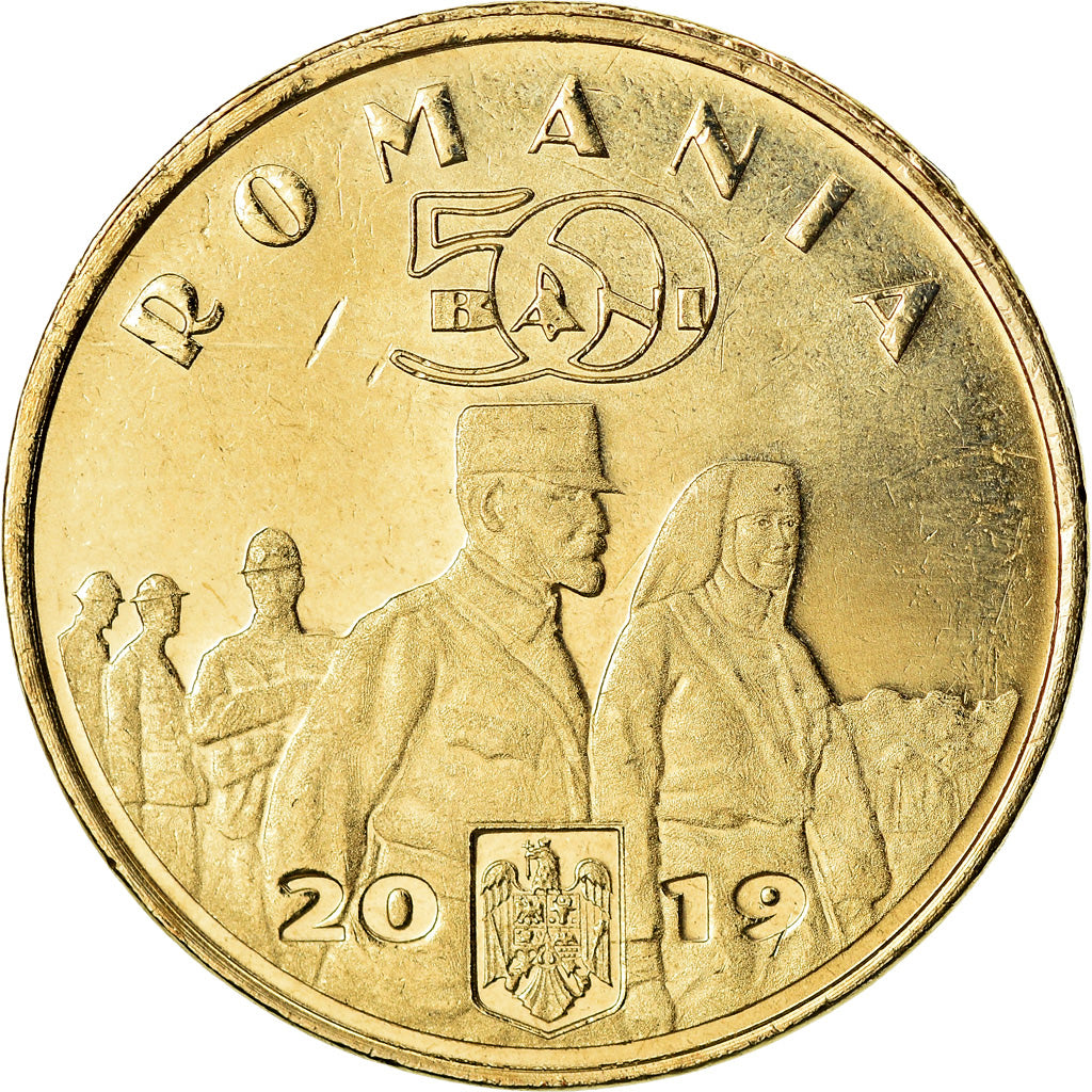 Coin, Romania, 50 Bani, 2019, Reine Maria, MS(63), Nickel-brass