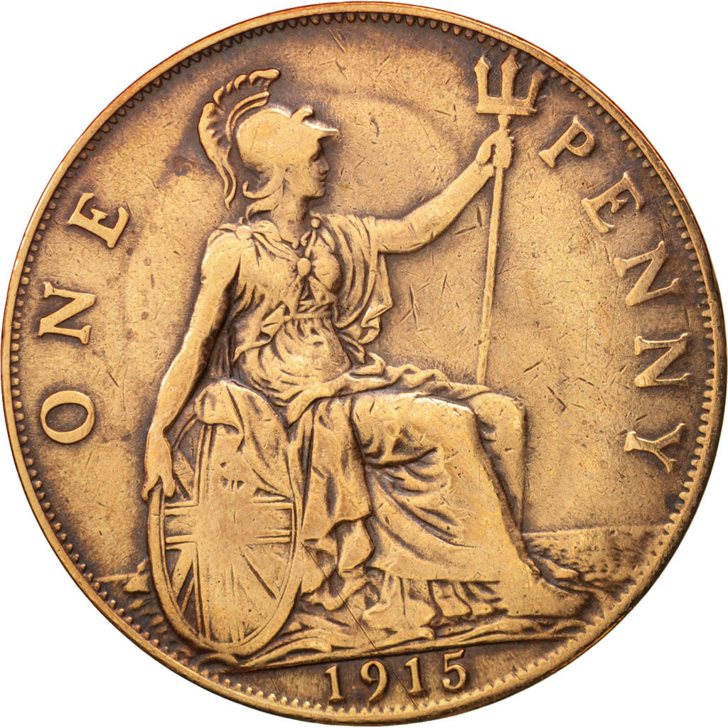 Great Britain, George V, Penny, 1915, VF(30-35), Bronze, KM:810