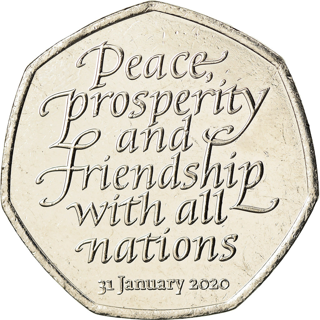 Moneda, Gran Bretaña, 50 Pence, 2020, Brexit, SC, Cuproníquel