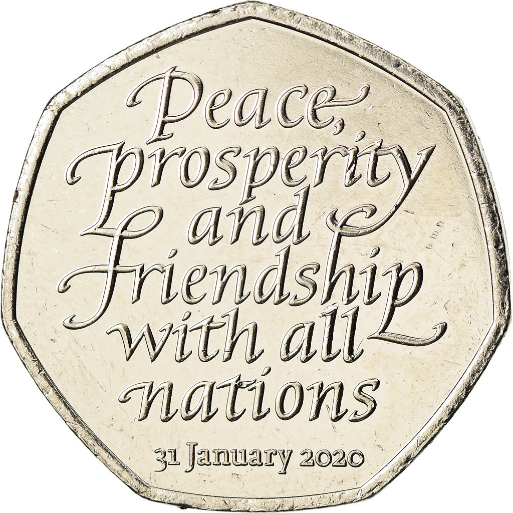 Coin, Great Britain, 50 Pence, 2020, Brexit, MS(63), Cupro-nickel