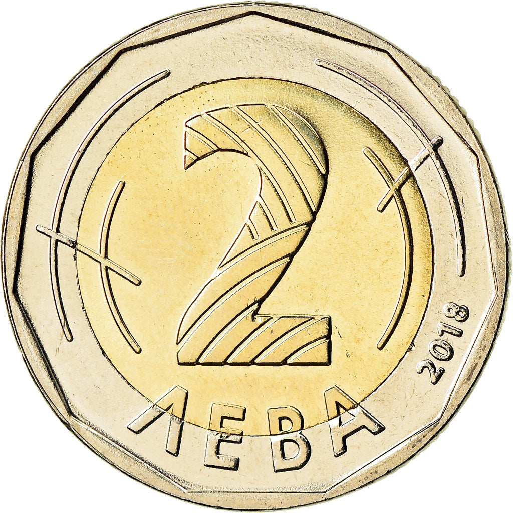 Coin, Bulgaria, 2 Leva, 2018, Présidence de l'Union Européenne, MS(63)