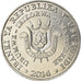 Münze, Burundi, 5 Francs, 2014, Oiseaux - Calao trompette, UNZ, Aluminium