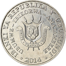 Coin, Burundi, 5 Francs, 2014, Oiseaux - Tantale ibis, MS(63), Aluminum, KM:27