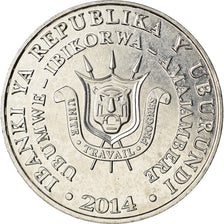 Münze, Burundi, 5 Francs, 2014, Oiseaux - Tantale ibis, UNZ, Aluminium, KM:27