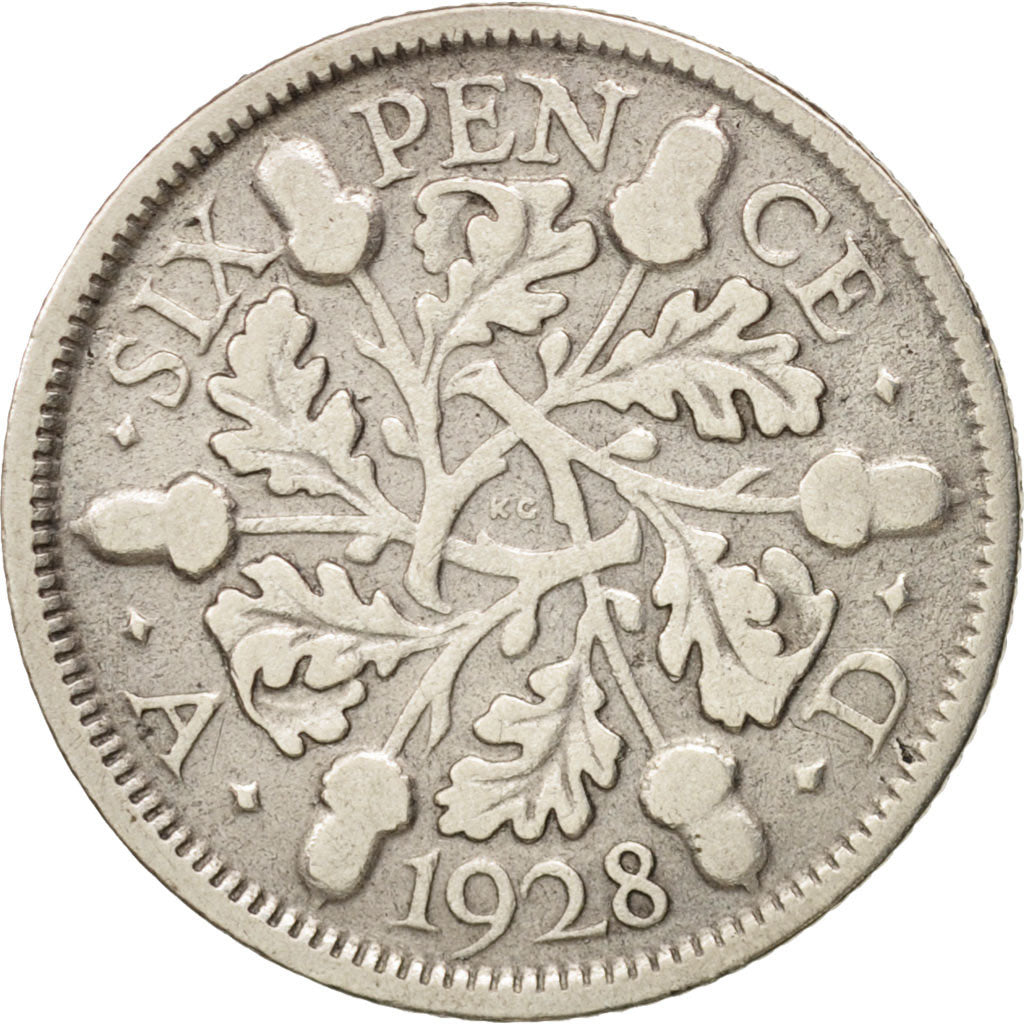 Great Britain, George V, 6 Pence, 1928, EF(40-45), Silver, KM:832