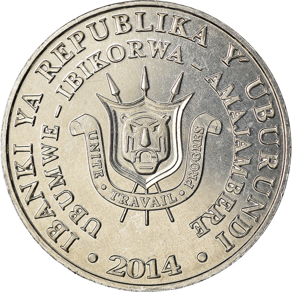 Moneta, Burundi, 5 Francs, 2014, Oiseaux - Râle ponctué, SPL, Alluminio, KM:26