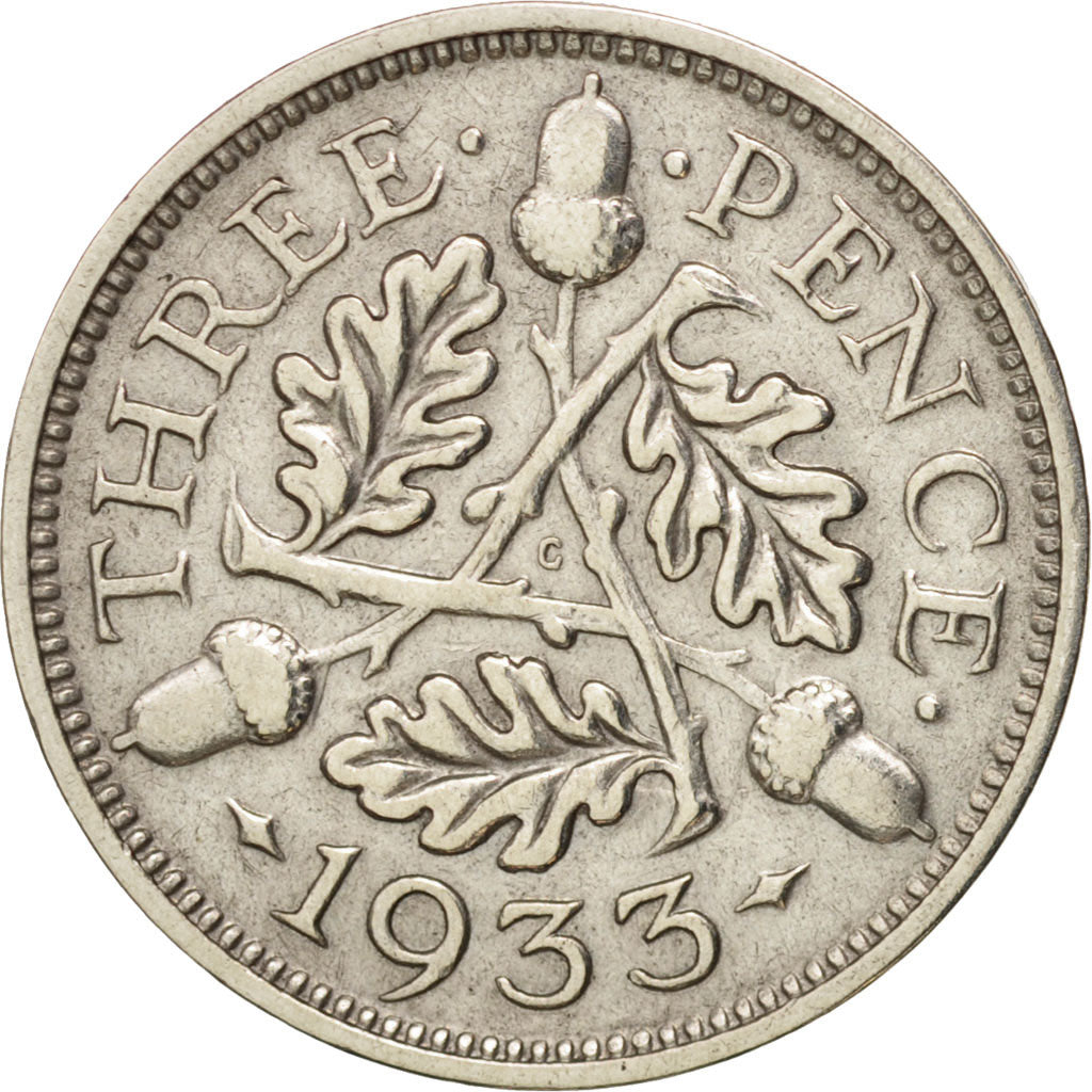 Great Britain, George V, 3 Pence, 1933, EF(40-45), Silver, KM:831