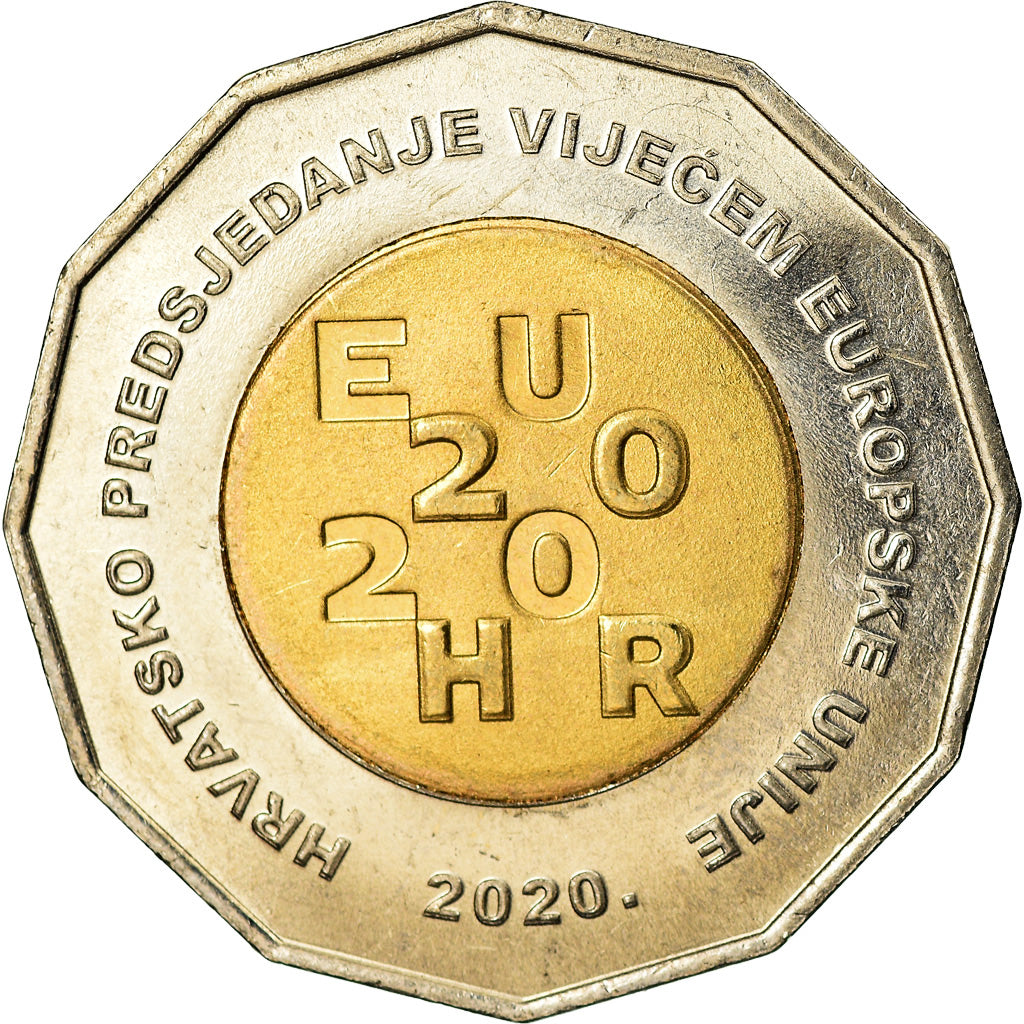 Monnaie, Croatie, 25 Kuna, 2020, Présidence de l'Union Européenne, SPL