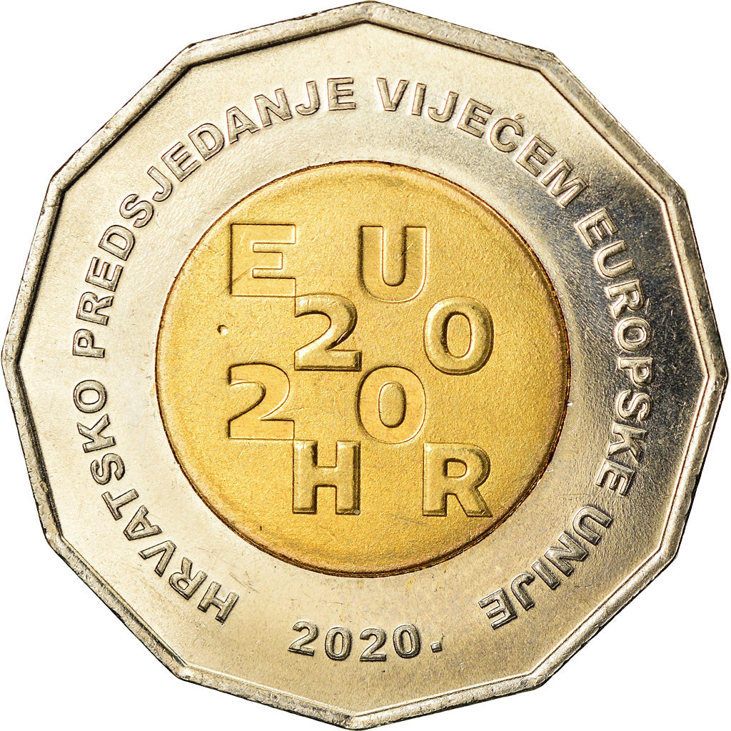 Moneda, Croacia, 25 Kuna, 2020, Présidence de l'Union Européenne, SC
