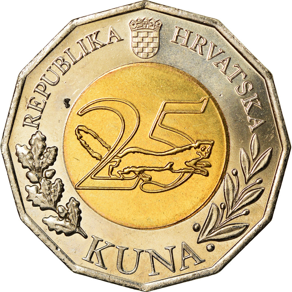 Moneda, Croacia, 25 Kuna, 2019, Université de Zagreb, SC, Bimetálico