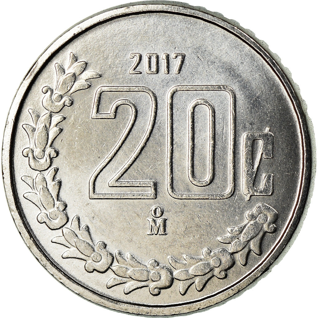 Moneda, México, 20 Centavos, 2017, Mexico City, SC, Acero inoxidable, KM:935