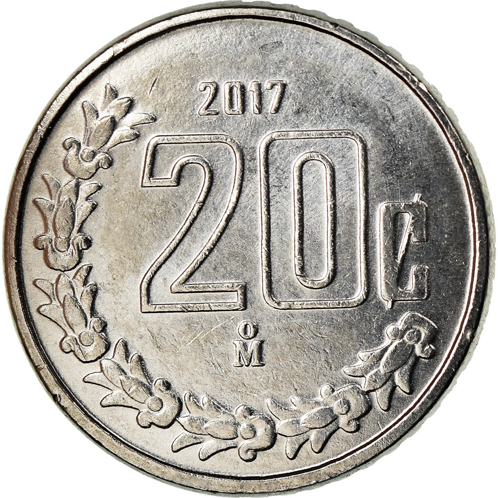 Coin, Mexico, 20 Centavos, 2017, Mexico City, MS(63), Stainless Steel, KM:935